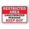Signmission Safety Sign, 12 in Height, Aluminum, Restricted Area - R Una A-1218 Restricted Area - R Una - alternate 1
